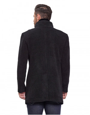 Men Regular Length Coat Dark Night Color